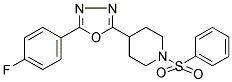4-[5-(4-FLUOROPHENYL)-1,3,4-OXADIAZOL-2-YL]-1-(PHENYLSULFONYL)PIPERIDINE 结构式