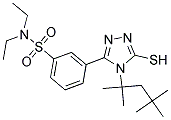 N,N-DIETHYL-3-[5-MERCAPTO-4-(1,1,3,3-TETRAMETHYL-BUTYL)-4H-[1,2,4]TRIAZOL-3-YL]-BENZENESULFONAMIDE 结构式