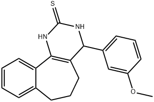 4-(3-甲氧基苯基)-1,3,4,5,6,7-六氢-2H-苯并[6,7]环庚[1,2-D]嘧啶-2-硫酮 结构式