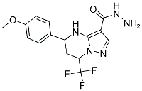 5-(4-METHOXY-PHENYL)-7-TRIFLUOROMETHYL-4,5,6,7-TETRAHYDRO-PYRAZOLO[1,5-A]PYRIMIDINE-3-CARBOXYLIC ACID HYDRAZIDE 结构式