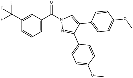 [3,4-BIS(4-METHOXYPHENYL)-1H-PYRAZOL-1-YL][3-(TRIFLUOROMETHYL)PHENYL]METHANONE 结构式