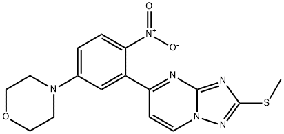 2-(METHYLSULFANYL)-5-(5-MORPHOLINO-2-NITROPHENYL)[1,2,4]TRIAZOLO[1,5-A]PYRIMIDINE 结构式