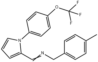 (4-METHYLPHENYL)-N-((E)-(1-[4-(TRIFLUOROMETHOXY)PHENYL]-1H-PYRROL-2-YL)METHYLIDENE)METHANAMINE 结构式