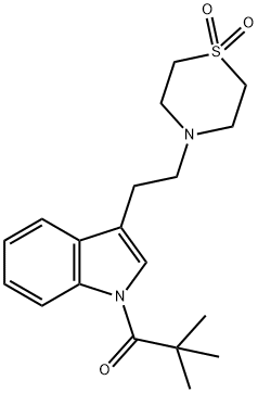 4-(2-[1-(2,2-DIMETHYLPROPANOYL)-1H-INDOL-3-YL]ETHYL)-1LAMBDA6,4-THIAZINANE-1,1-DIONE 结构式