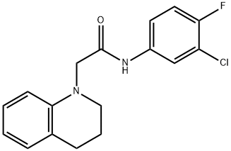 N-(3-CHLORO-4-FLUOROPHENYL)-2-[3,4-DIHYDRO-1(2H)-QUINOLINYL]ACETAMIDE 结构式