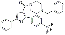 1-BENZYL-4-[(5-PHENYL-2-(4-(TRIFLUOROMETHYL)PHENYL)FURAN-3-YL)CARBONYL]PIPERAZINE 结构式