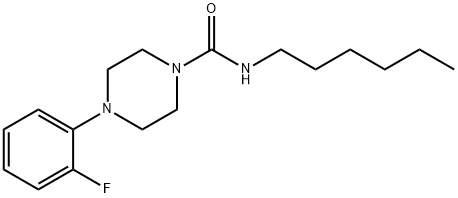 (4-(2-FLUOROPHENYL)PIPERAZINYL)-N-HEXYLFORMAMIDE 结构式