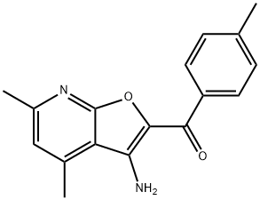 (3-AMINO-4,6-DIMETHYL-FURO[2,3-B]PYRIDIN-2-YL)-P-TOLYL-METHANONE 结构式