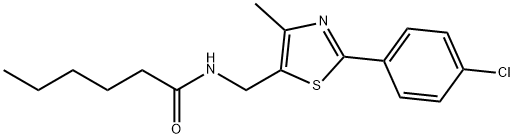 N-([2-(4-CHLOROPHENYL)-4-METHYL-1,3-THIAZOL-5-YL]METHYL)HEXANAMIDE 结构式