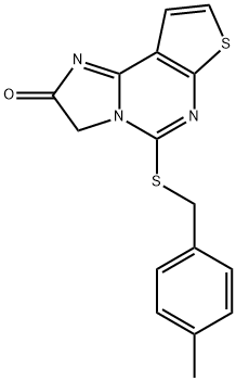 5-[(4-METHYLBENZYL)SULFANYL]IMIDAZO[1,2-C]THIENO[3,2-E]PYRIMIDIN-2(3H)-ONE 结构式