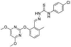 N-[1-AZA-2-[2-[(4,6-DIMETHOXYPYRIMIDIN-2-YL)OXY]-6-METHYLPHENYL]ETHENYL]-N'-(4-CHLOROPHENYL)THIOUREA 结构式