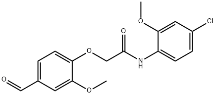 N-(4-CHLORO-2-METHOXY-PHENYL)-2-(4-FORMYL-2-METHOXY-PHENOXY)-ACETAMIDE 结构式