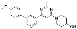 1-(6-[5-(4-METHOXY-PHENYL)-PYRIDIN-3-YL]-2-METHYL-PYRIMIDIN-4-YL)-PIPERIDIN-4-OL 结构式