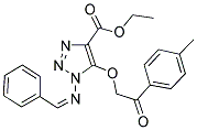 Ethyl 5-[2-(4-methylphenyl)-2-oxoethoxy]-1-{[(1Z)-phenylmethylene]amino}-1H-1,2,3-triazole-4-carboxylate 结构式