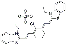 2-[2-[2-CHLORO-3-[2-(3-ETHYL-3H-BENZTHIAZOL-2-YLIDENE)-ETHYLIDENE]-1-CYCLOHEXEN-1-YL]ETHENYL]-3-ETHYL-BENZTHIAZOLIUM PERCHLORATE 结构式