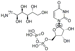 URIDINE 5'-DIPHOSPHATE GLUCOSAMINE, [GLUCOSAMINE 1-14C] 结构式