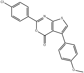 2-(4-CHLOROPHENYL)-5-(4-METHOXYPHENYL)-4H-THIENO[2,3-D][1,3]OXAZIN-4-ONE 结构式