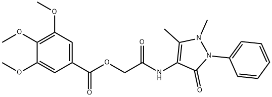 2-(1,5-DIMETHYL-3-OXO-2-PHENYL-2,3-DIHYDRO-1H-PYRAZOL-4-YLAMINO)-2-OXOETHYL 3,4,5-TRIMETHOXYBENZOATE 结构式