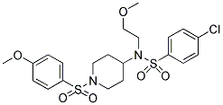 4-CHLORO-N-(2-METHOXYETHYL)-N-(1-((4-METHOXYPHENYL)SULPHONYL)PIPERIDIN-4-YL)BENZENESULPHONAMIDE 结构式