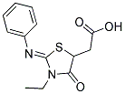 2-(3-乙基-4-氧代-2-(苯基亚氨基)噻唑烷-5-基)乙酸 结构式