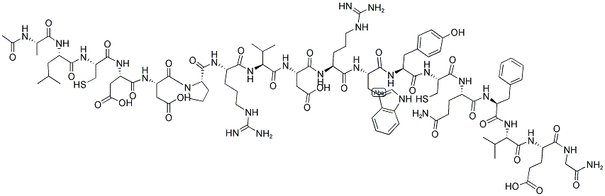 AC-ALA-LEU-CYS-ASP-ASP-PRO-ARG-VAL-ASP-ARG-TRP-TYR-CYS-GLN-PHE-VAL-GLU-GLY-NH2 结构式