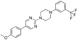 5-(4-METHOXYPHENYL)-2-(4-(3-(TRIFLUOROMETHYL)PHENYL)PIPERAZIN-1-YL)PYRIMIDINE 结构式