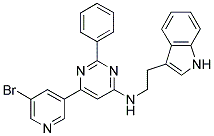 [6-(5-Bromo-pyridin-3-yl)-2-phenyl-pyrimidin-4-yl]-[2-(1H-indol-3-yl)-ethyl]-amine 结构式