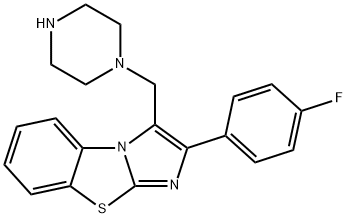 2-(4-FLUORO-PHENYL)-3-PIPERAZIN-1-YLMETHYL-BENZO-[D]IMIDAZO[2,1-B]THIAZOLE 结构式