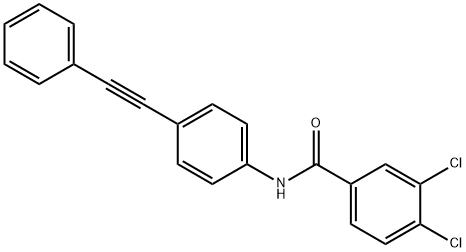 3,4-DICHLORO-N-[4-(2-PHENYLETHYNYL)PHENYL]BENZENECARBOXAMIDE 结构式