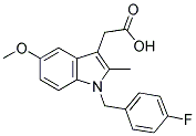 1-(4-FLUOROBENZYL)-5-METHOXY-2-METHYLINDOLE-3-ACETIC ACID 结构式