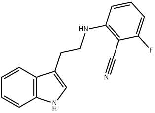 2-FLUORO-6-([2-(1H-INDOL-3-YL)ETHYL]AMINO)BENZENECARBONITRILE 结构式