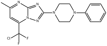 7-[CHLORO(DIFLUORO)METHYL]-5-METHYL-2-(4-PHENYLPIPERAZINO)[1,2,4]TRIAZOLO[1,5-A]PYRIMIDINE 结构式