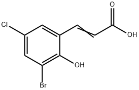 3-BROMO-5-CHLORO-2-HYDROXYCINNAMIC ACID 结构式