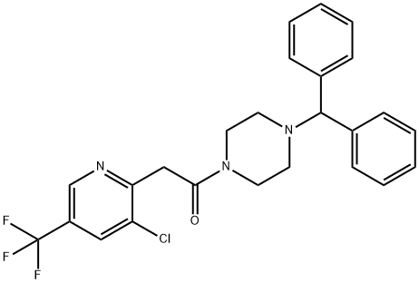 1-(4-Benzhydrylpiperazino)-2-[3-chloro-5-(trifluoromethyl)-2-pyridinyl]-1-ethanone 结构式