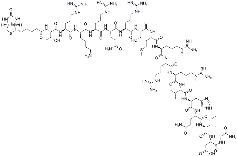 BIOTIN-TRKRQRSMRRRVHQING 结构式