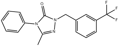 5-METHYL-4-PHENYL-2-[3-(TRIFLUOROMETHYL)BENZYL]-2,4-DIHYDRO-3H-1,2,4-TRIAZOL-3-ONE 结构式