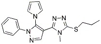 4-METHYL-3-[1-PHENYL-5-(1H-PYRROL-1-YL)-1H-PYRAZOL-4-YL]-5-(PROPYLSULFANYL)-4H-1,2,4-TRIAZOLE 结构式