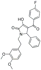 1-(3,4-DIMETHOXYPHENETHYL)-4-(4-FLUOROBENZOYL)-3-HYDROXY-5-PHENYL-1H-PYRROL-2(5H)-ONE 结构式