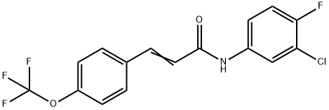 N-(3-CHLORO-4-FLUOROPHENYL)-3-[4-(TRIFLUOROMETHOXY)PHENYL]ACRYLAMIDE 结构式