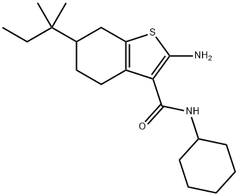 2-氨基-6-叔-戊基-N-环己基-4,5,6,7-四氢苯并噻吩-3-甲酰胺 结构式