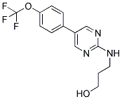 3-((5-[4-(TRIFLUOROMETHOXY)PHENYL]PYRIMIDIN-2-YL)AMINO)PROPAN-1-OL 结构式