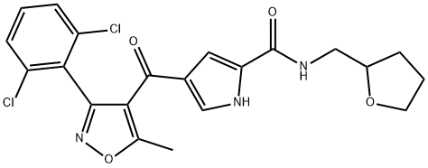 4-([3-(2,6-DICHLOROPHENYL)-5-METHYL-4-ISOXAZOLYL]CARBONYL)-N-(TETRAHYDRO-2-FURANYLMETHYL)-1H-PYRROLE-2-CARBOXAMIDE 结构式