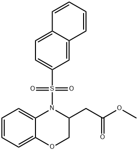 METHYL 2-[4-(2-NAPHTHYLSULFONYL)-3,4-DIHYDRO-2H-1,4-BENZOXAZIN-3-YL]ACETATE 结构式