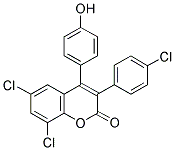 6,8-DICHLORO-3-(4'-CHLOROPHENYL)-4-(4'-HYDROXYPHENYL)COUMARIN 结构式