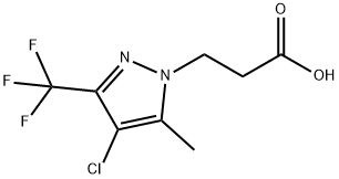 3-[4-氯-5-甲基-3-(三氟甲基)-1H-吡唑-1-基]丙酸 结构式