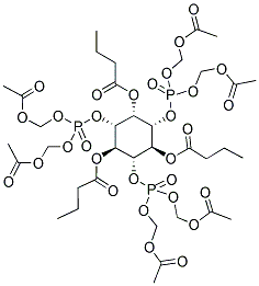 D-MYO-INOSITOL 1,3,5-TRISPHOSPHATE HEXAKISACETOXYMETHYL ESTER, 2,4,6-TRI-O-BUTYRYL- 结构式