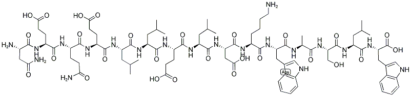 H-Asn-Glu-Gln-Glu-Leu-Leu-Glu-Leu-Asp-Lys-Trp-Ala-Ser-Leu-Trp-OH 结构式