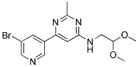 6-(5-Bromopyridin-3-yl)-N-(2,2-dimethoxyethyl)-2-methylpyrimidin-4-amine 结构式