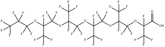 2,4,4,5,7,7,8,10,10,11,13,13,14,16,16,17,17,18,18,18-一碳二氟-2,5,8,11,14-五(三氟甲基)-3,6,9,12,15-五氧杂十八烷酸 结构式