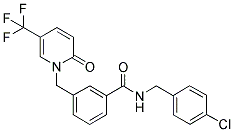 1-[3-(4-CHLOROBENZYLAMINOCARBONYL)BENZYL]-5-(TRIFLUOROMETHYL)-2-PYRIDONE 结构式